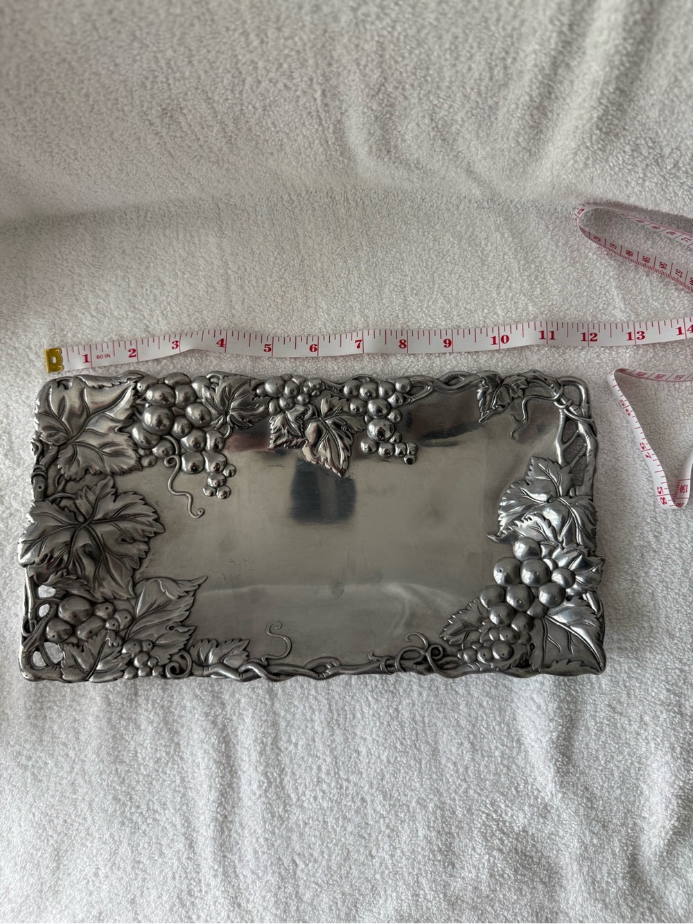 Arthur Court Silver Grape Motif Serving Tray - Picture 6 of 7